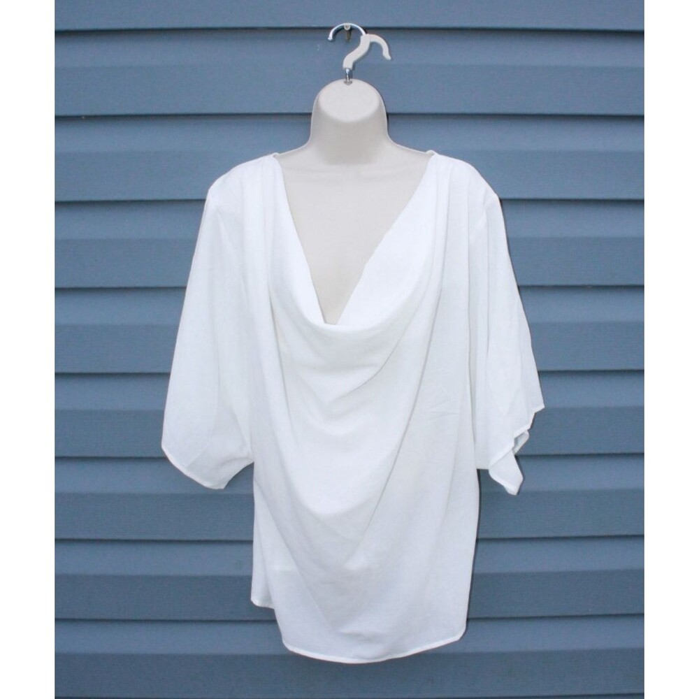 NWOT Womens Flowy Tops CLOUDWALK Beach Office Career Shirt Blouse Size LARGE